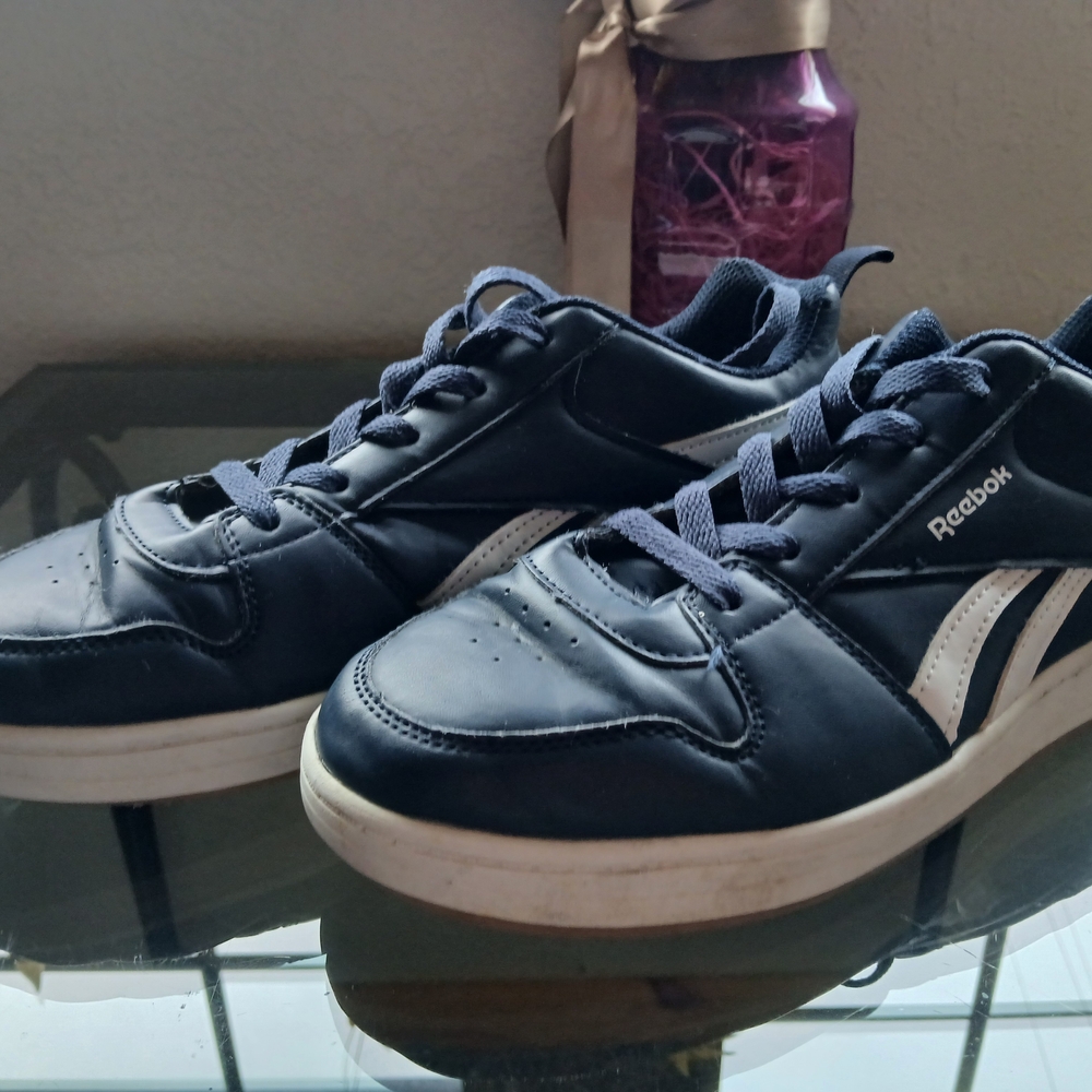Reebok Boys Navy Blue and White Sneakers